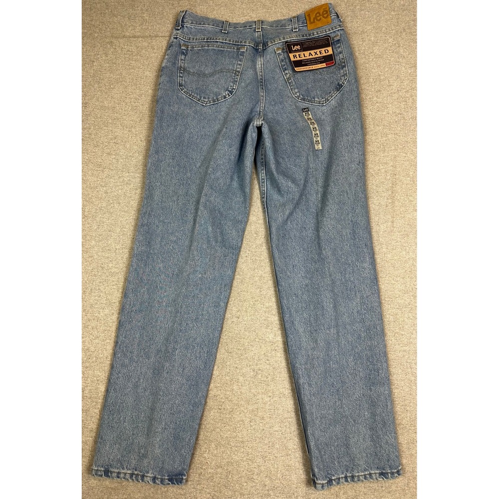 NEW Vintage Lee Relaxed Fit Jeans Mens 36x32 Blue Tapered Leg